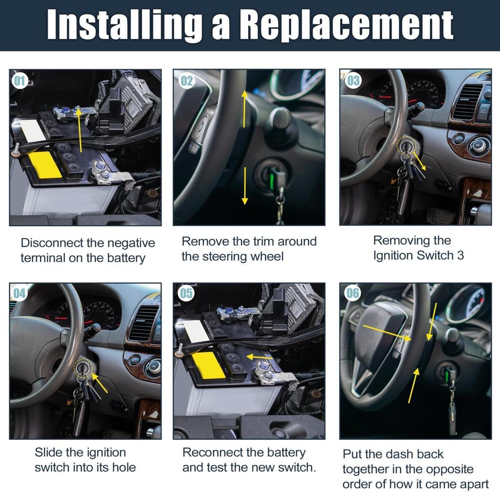 Car Ignition Switch Lock Cylinder With Keys 69057-33170 69057-41010 69057-48011 Compatible For Solara Se