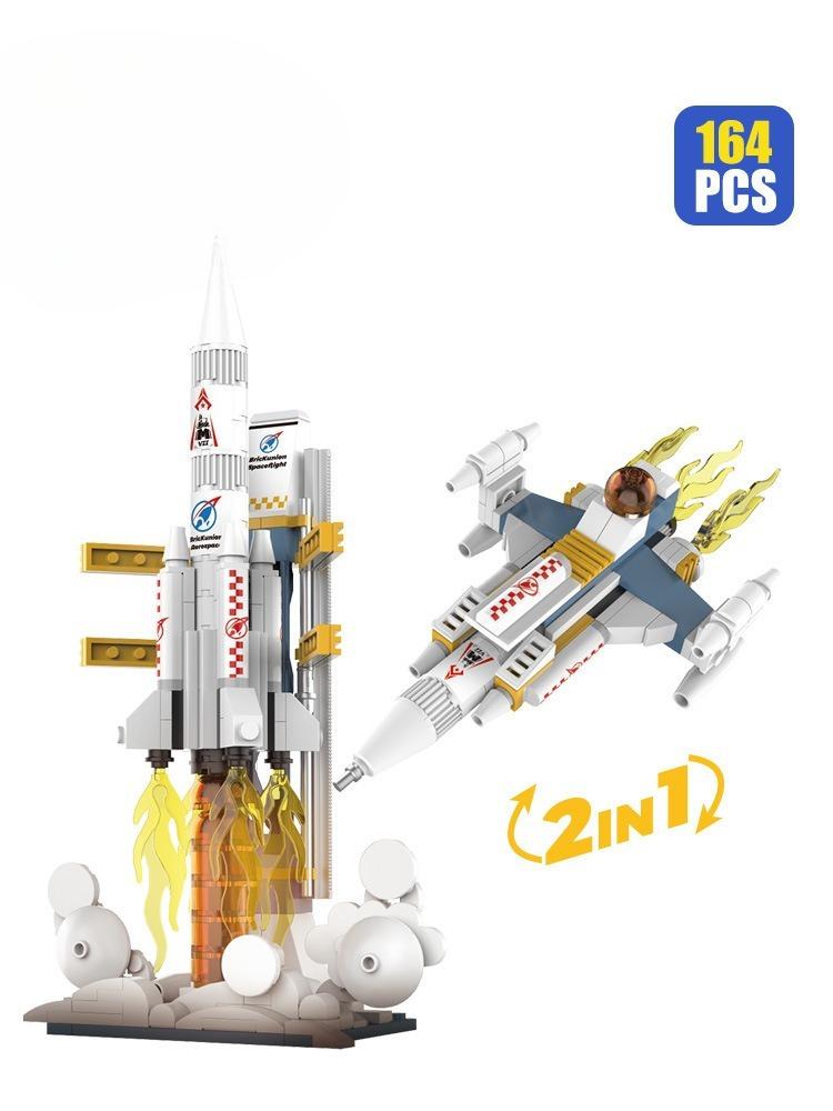 Building block tiny particle assembly toy space rocket astronaut spacecraft model boys' toy