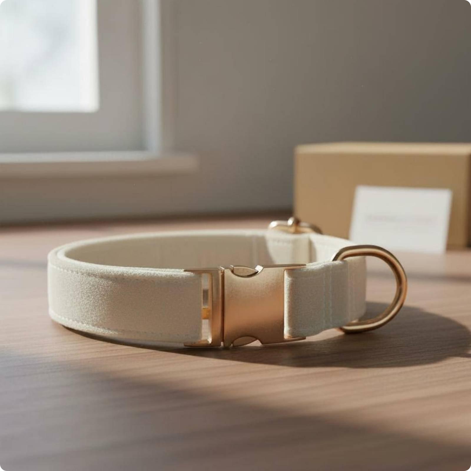 Engraved Metal Buckle Collar Soft Feel Velvet Pet Collar Pet Accessory Long-Lasting Engraveable for Walking