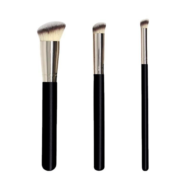 

Makeup Brush Set 3 Pieces Powder Brush Concealer Brush Small Concealer Brush with Soft Synthetic Bristles and Black Handles for Face Application One Size