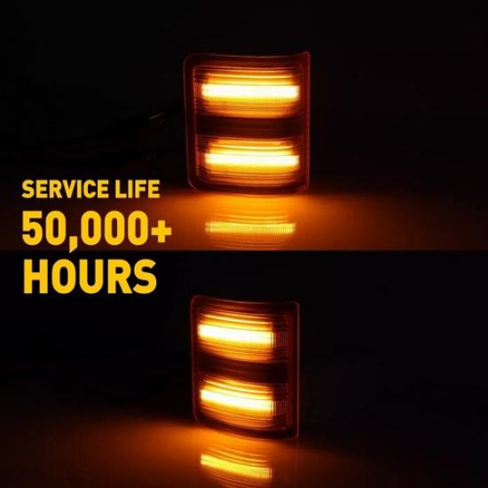 For 08-16 Ford F250 F350 F450 Super Duty Amber Lens LED Side Mirror Lights