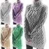 Fall Winter New Women's Chunky Knit Cardigan Long Sleeve Vintage Oversized Sweater Dress