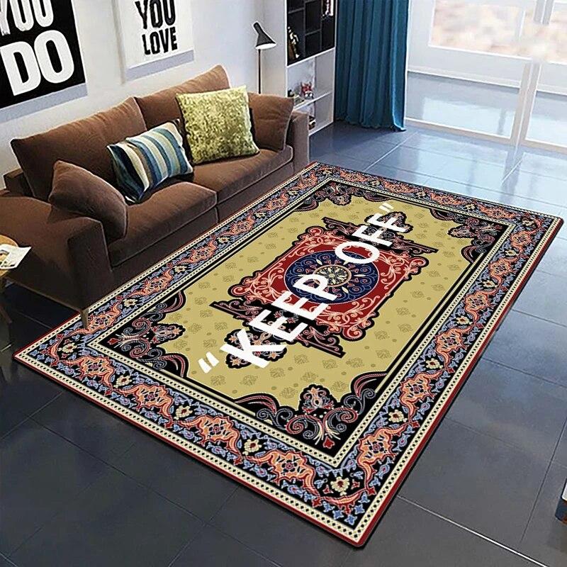 Keep Off Pattern Dekorativer quadratischer Teppich Modernes Haus Wohnzimmer Boden Matte Schlafzimmer Teppich Kunst Poster Matte Fans Geschenk Alfombra