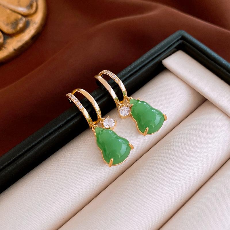 Boucles d'oreilles Guofeng Aiguille d'argent Zircon Franges Rétro Luxe Léger Haut de gamme Boucles d'oreilles Puces Niche Polyvalentes