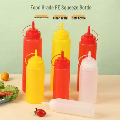 Auslaufsichere Kunststoff-Quetschflasche für Salatdressing, Sahne, Marmelade, Soße und Gewürze