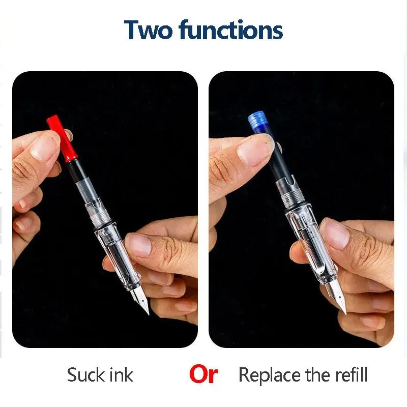 Set di 11 penne stilografiche da 0,38 mm con inchiostro sostituibile per una scrittura fluida, cancelleria multifunzionale per ufficio e materiale di apprendimento