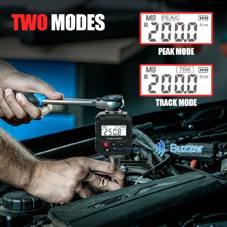Digital Torque Meter for Ratchet Wrenches, 1/2Inch Drive, High Precisions, 2 Mode, 4 Unit, Data Storage, LED & Audios Prompt, Backlit