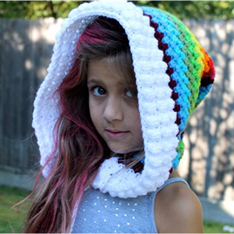 Long Tail Hat Rainbow Wizard Woolen Hat 
