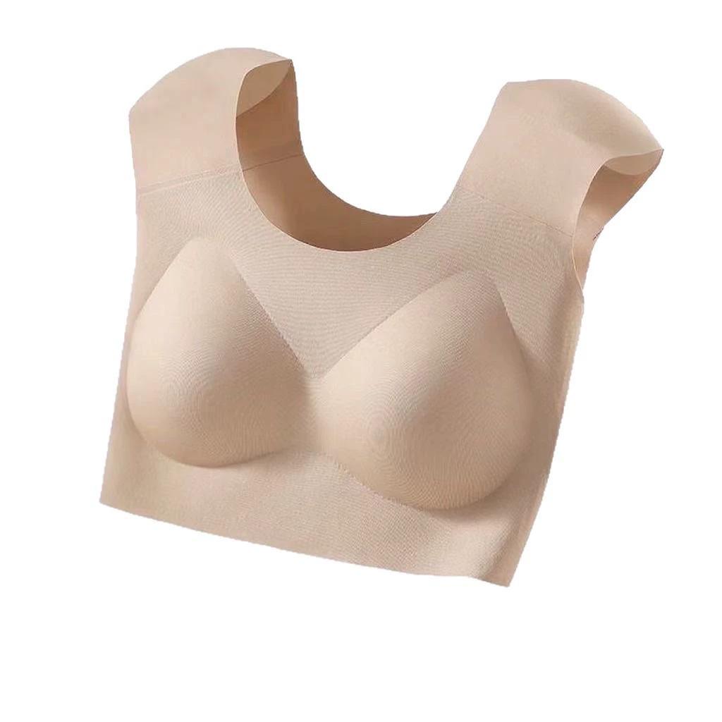 Biustonosz z niewidocznymi poduszkami na ramionach w kształcie kąta prostego: Bezszwowy pas piersiowy dla kobiet, zmniejszający widoczność dużych piersi
