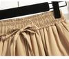 2024 Summer Plus Size Women's Elastic High Waist A-line Loose Casual Shorts