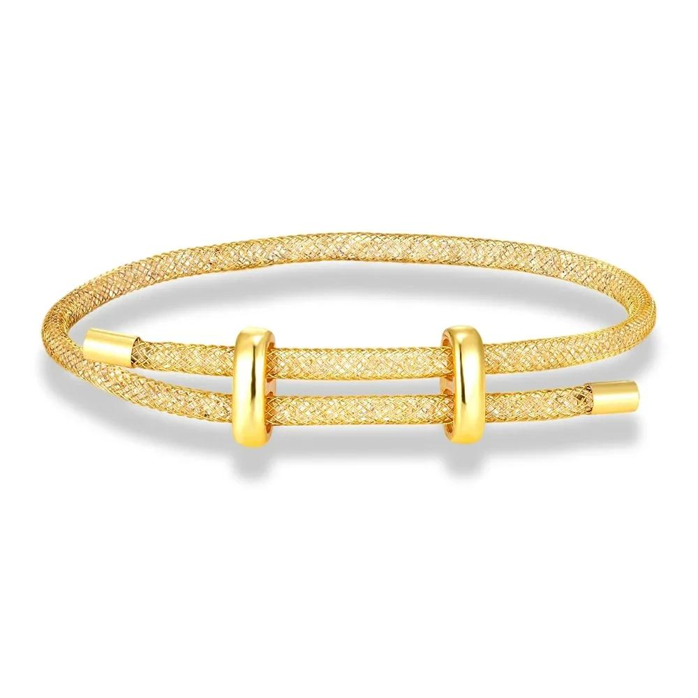 

2025 New Mesh Bracelet Men Women Charm Minimalist Crystal Bangle Fashion Stainless Steel Adjustable Zircon Creative Couple Gift