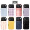 Custodia per telefono a quadri retrò Clmj per iPhone 17 17e 16e 16 15 14 13 12 11 X XS XR XSMAX 7 8 Air Pro Max Plus Copertura Posteriore a Doppio Strato