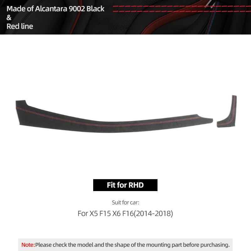 Made of Alcantara For BMW X5 F15 X6 F16 Car Interior Dashboard Panel Trim Strip Insturment Sticker Tuning Decor Accessories