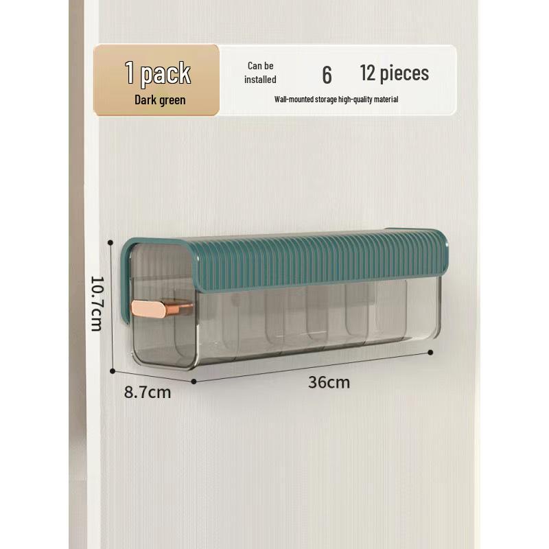 Wall-Mounted Transparent Organizer Box for Cables, Socks, and More