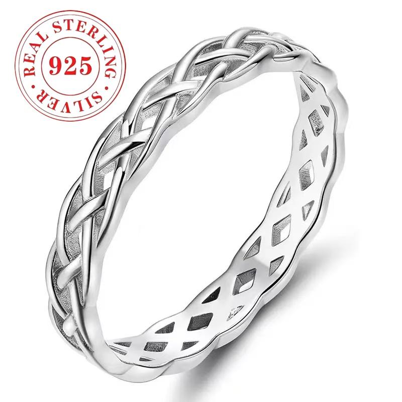 Sterling Silver Celtic Knot Eternity Ring Women's Fashion Ring Jewelry and Accessories