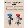 2 Angle Valve 4.1*4.3*8.7cm Large Flow Kitchens Bathrooms Large Flow Brass Ball Valve Full Open Hot Water Heater Control Valves