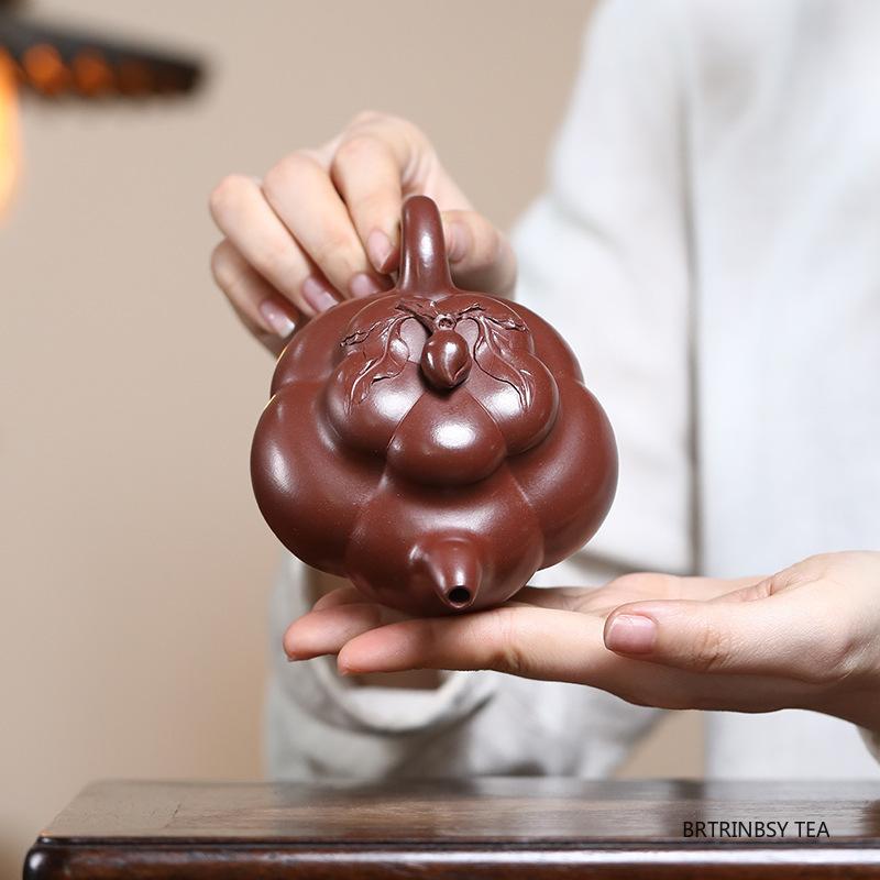 Creative Yixing Purple Clay Teapot Handmade Peach Tea Pot Household Kettle Beauty Tea Infuser Chinese Zisha Tea Set 200ml