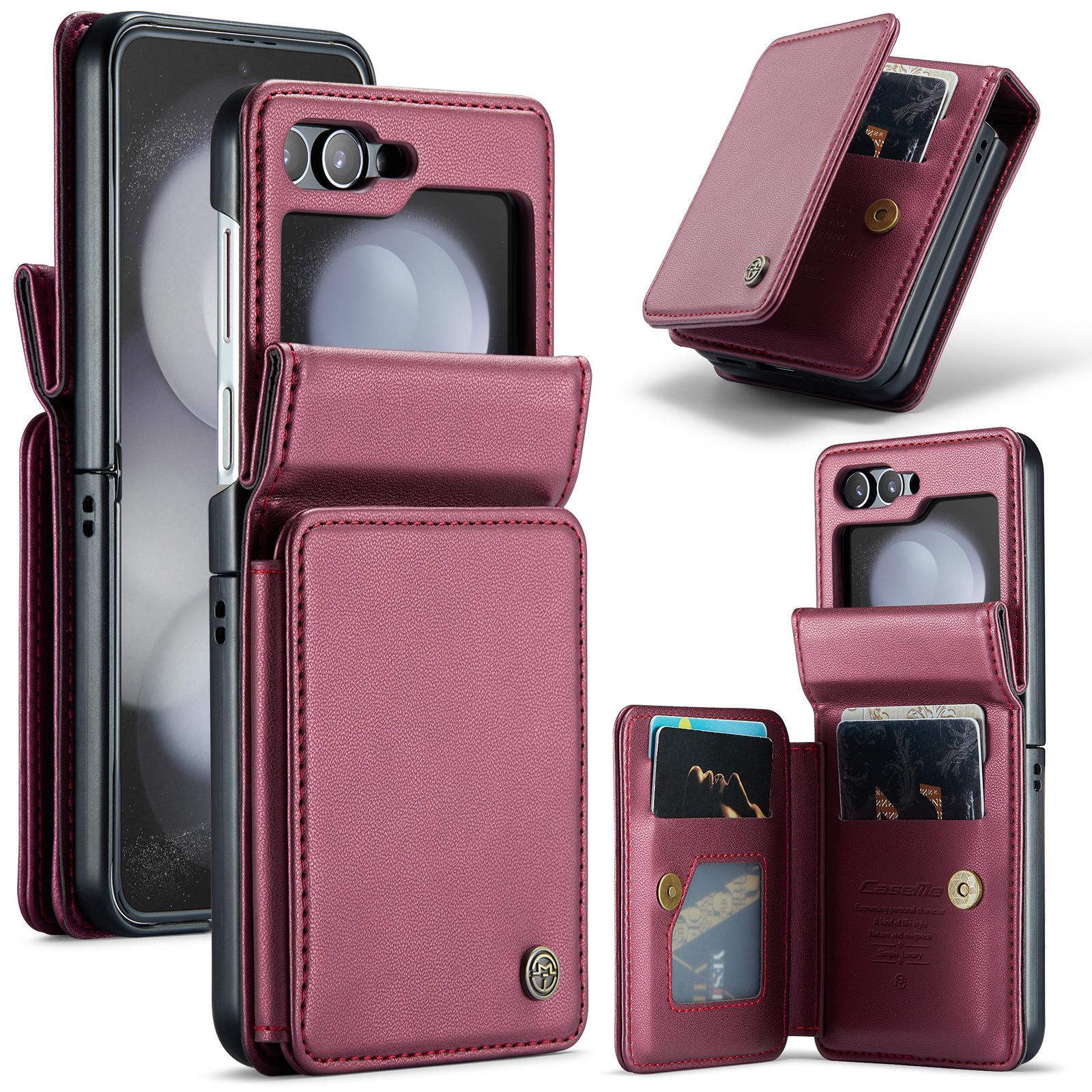 

Compatible with Samsung Z Flip 7, 6, and 5: Crossbody Lanyard Case & Card Holder for Galaxy Z Flip. Z Flip 6/7 FE вина червоного кольору