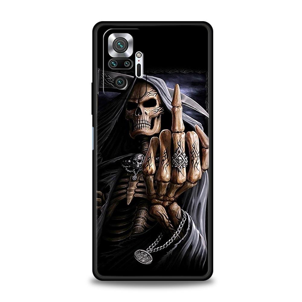Skull Skeleton Grim Reaper Fashion Phone Case For Xiaomi Redmi Note 13 12 5G 11 10 Pro Plus 4G 9S 9 8 7 9T 13C 10C 9C 9A Cover