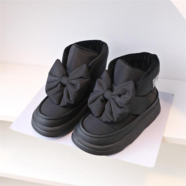Children's Snow Boots   Winter Kids Shoes Butterfly-knot Waterproof Warm Plush   Princess Girls Boots EU 22-37