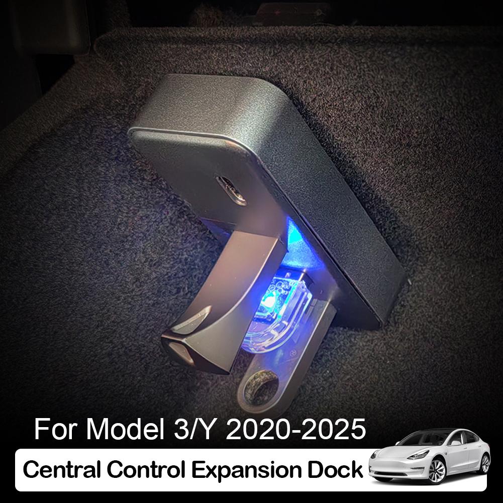 For Tesla For Model Y Central Control Expansion Dock 4-in-1 Multi Port Glove Box Docking Station Expansion Dock USB Adap E0G2