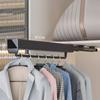 Metal Extendable Slide Rail Black Garment Rack For Space Efficient Storage Solution