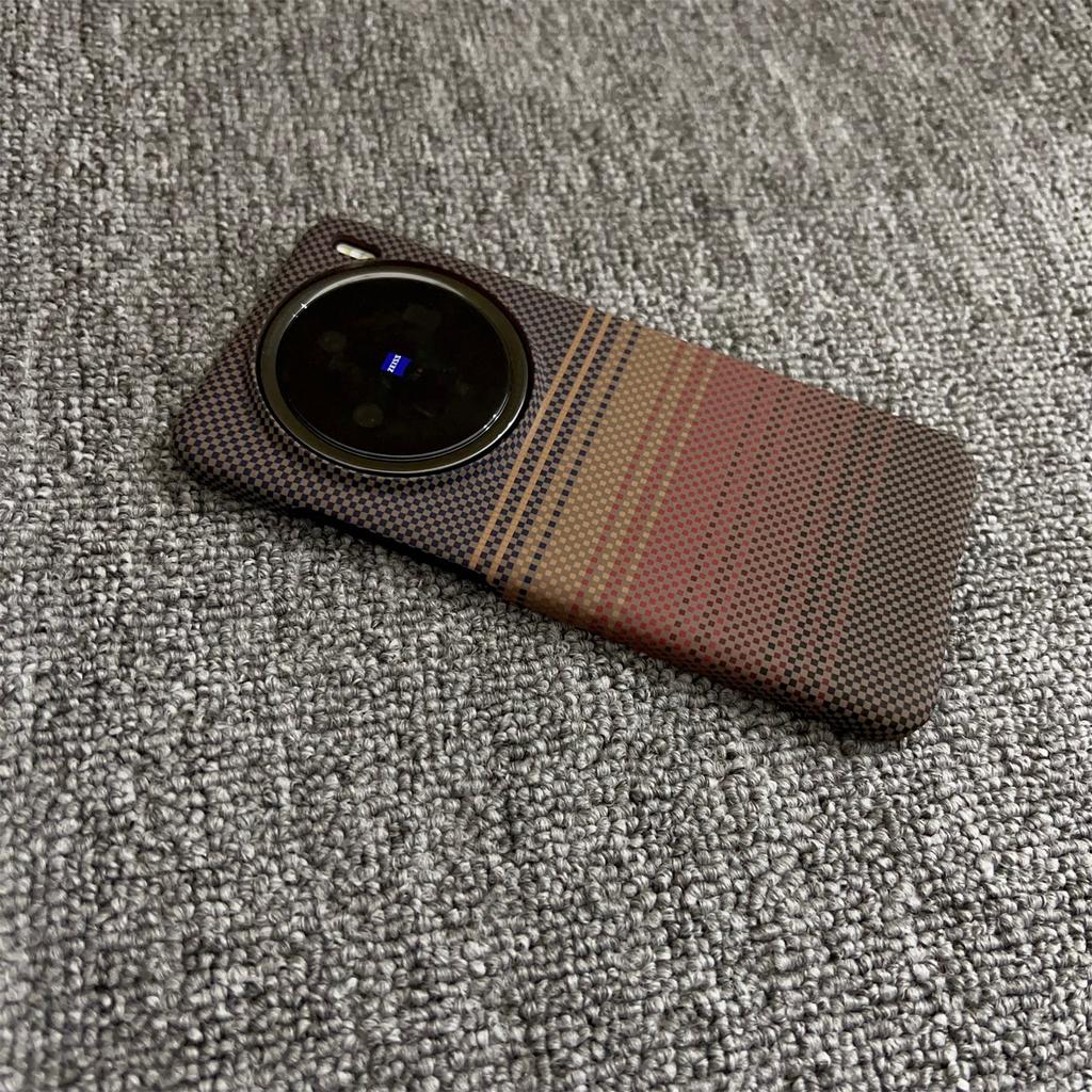 New Carbon Fiber Kevlar Pattern Phone Case For VIVO X200 Pro Mini X200S Ultra Thin Magnetic Shockproof Cover