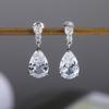 1 Pair Women Drop Earring Water Drop Shape Cubic Zirconia Dangling Earrings