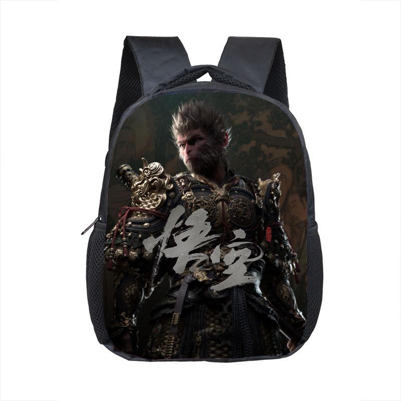 Adorable 2024 Black Myth Wukong Cartoon Backpack For Kids Age 3 To 5 With Breathable Design