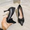Work Order Shoes Women's Spring Bow Shallow Mouth Commuting Slim Heels High Heels