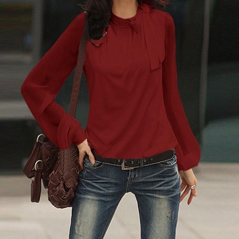 Buy Women Blouse Sexy Chiffon Long 