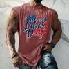 Men Sleeveless Tank Top Casual Loose Fit Muscle Shirt Summer Workout Athletic Gym Shirt Printed Graphic Tank Top for Outdoor Activities