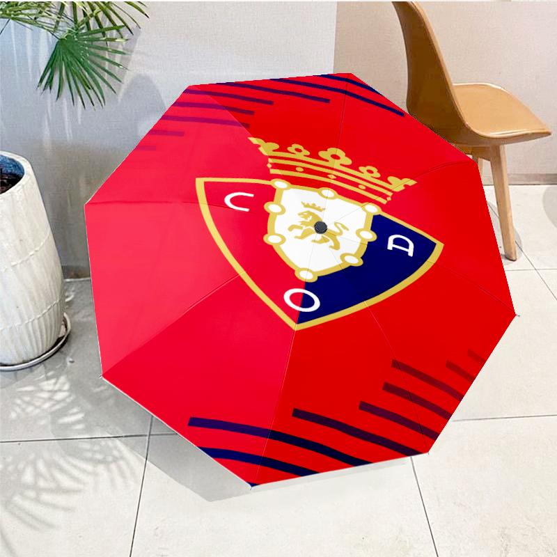 Red Blue Shield Atletico Automatic Folding Umbrella - 8-Rib Travel Umbrella with Auto Open/Close & Portable, Gift for Christmas, Birthdays
