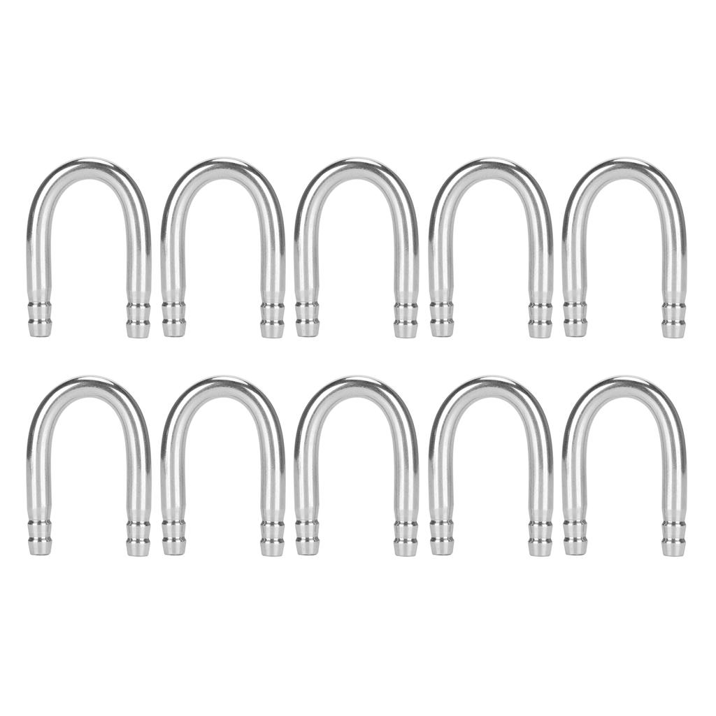 10Pcs Fish Tank U Shape Elbow Pipe Stainless Steel Oxygen Pump CO2 Tubing Aquarium Accessory