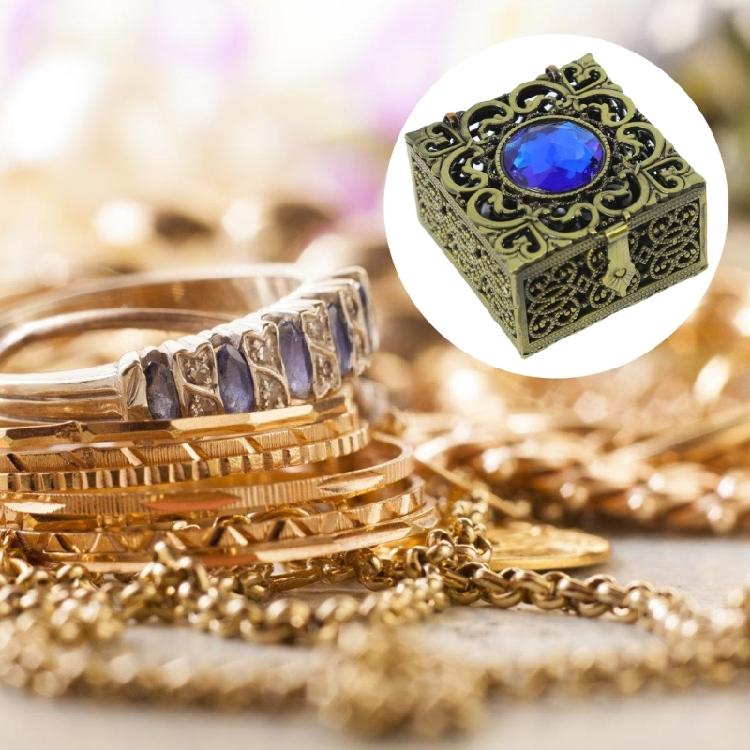 Sturdy Zinc Alloy Jewelry Storage Box Unique Jewelry Organizers With Soft Lining for Necklace Earrings Jewelry