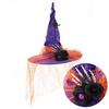 Halloween Witch Hat With Spider Embellishments For Party Cosplay And Dark Magic Decor