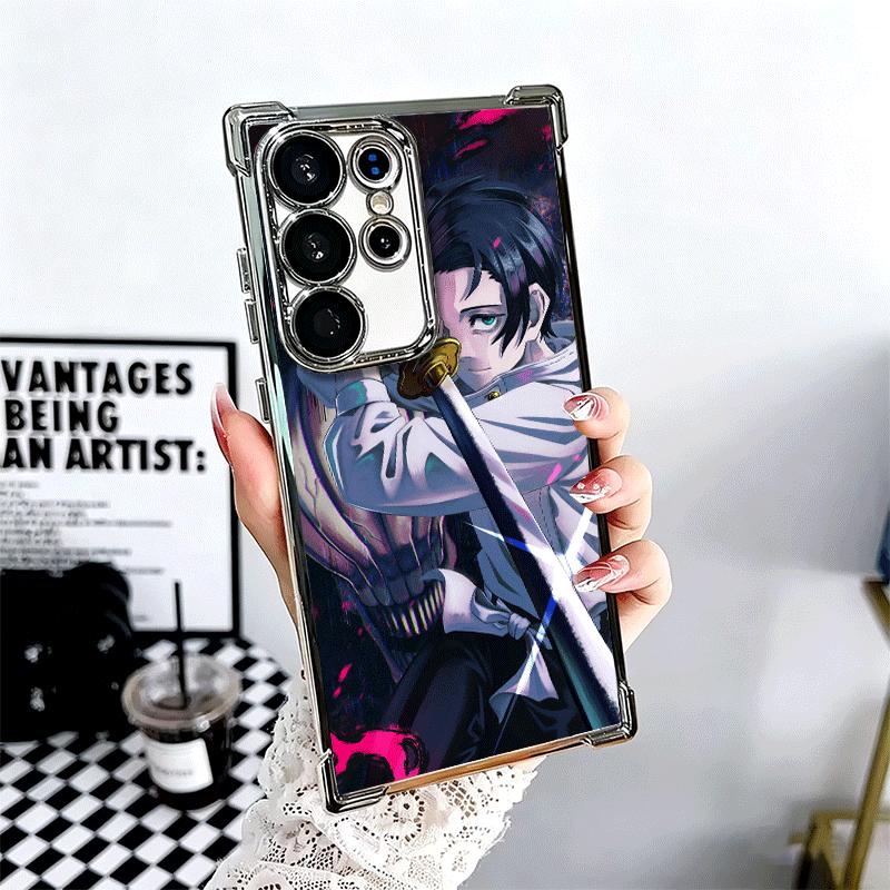 Anime Yuta Okkotsu JUJUSU Plating Phone Case For Samsung Galaxy S24 S25 FE S26 Edge S23 Ultra S22 S21 Plus S20 Anti-Fall Airabag