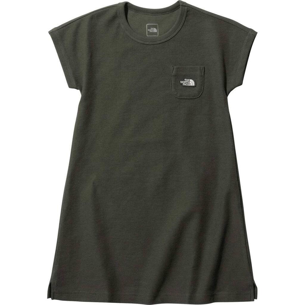 The North Face Short Sleeve Latch Pile Organic New Size 140 Girls' Dress, Sweat-Wicking, Cotton, Taupe,
