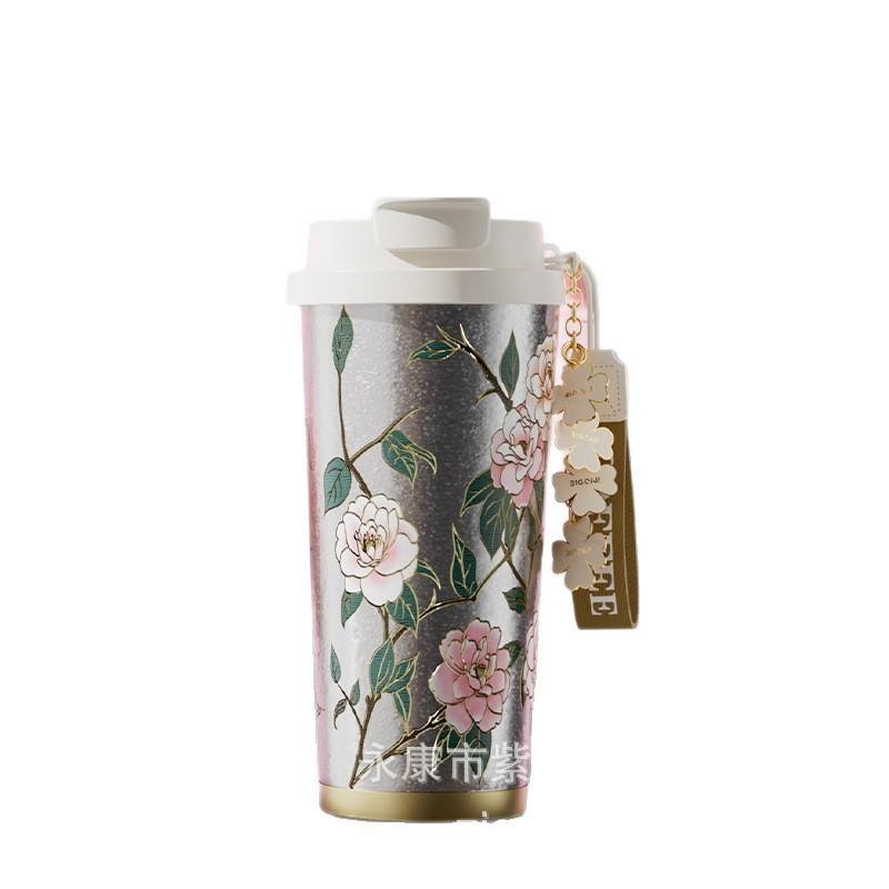 Premium Titanium Insulated Tumbler With Straw Carry Strap 520ml Men Women Office Travel
