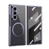 Business Electroplated Edge Transparent Magnetic Case for Samsung Galaxy Z Fold 8 Ultra 7 6 5 4 3 Tempered Film Glass PC Cover
