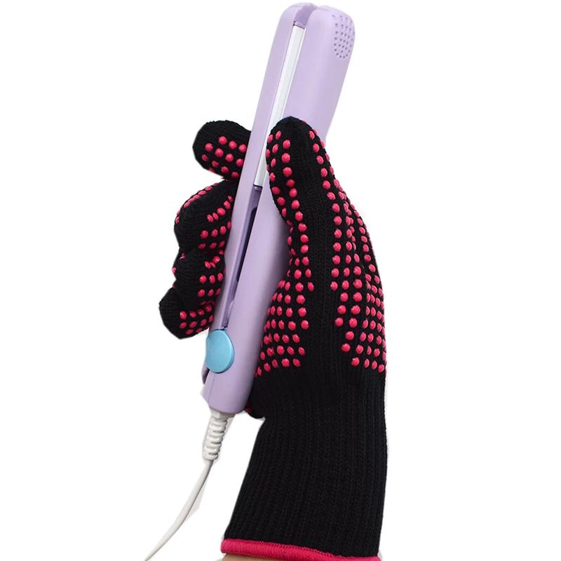 1Pc Double-Sided Hair Straightener Perm Curling Hairdressing Heat Resistant Finger Glove Hair Salon Tools Thermal Styling Gloves