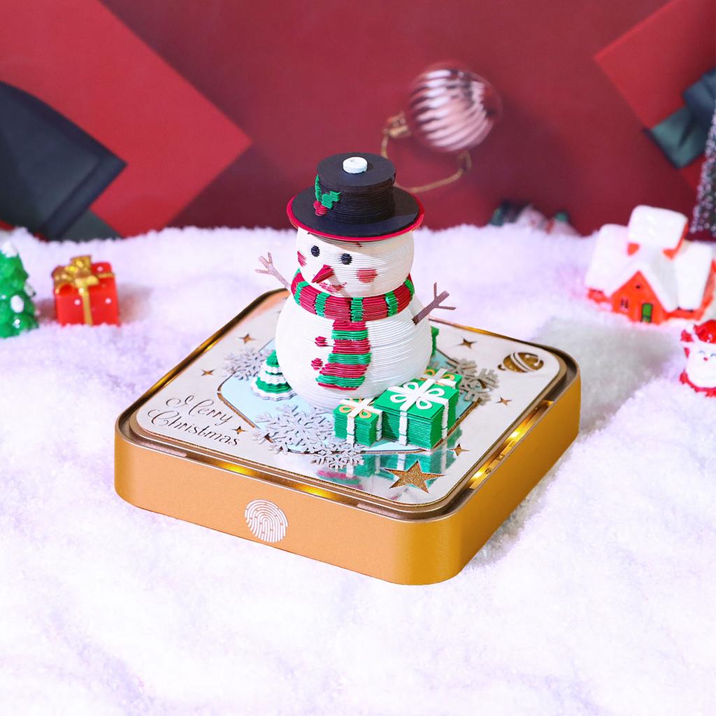 3D Notepad Tear Away Paper Carving Art Snowman 3D Memo Pad with 2026 Calendar for Birthday Xmas Present 3D Paper Carving Notepad