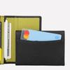 Matt Saffiano Cowhide Slim Business Card Holder Black + Lime Green
