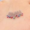 Curved Stainless Steel Rhinestone Nose Studs, L-Shaped Piercing Jewelry, 10-Pack