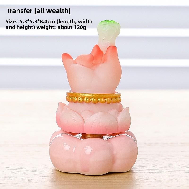 Foshou Desktop Decoration Item - Cute and Serene, Rotating for Stress Relief, Fun To Turn, Auspicious Lotus Flower Gift