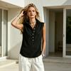 Sleeveless Button Down Blouse Womens Collared Neck Lightweight Relaxed Fit Shirt Casual Summer Top