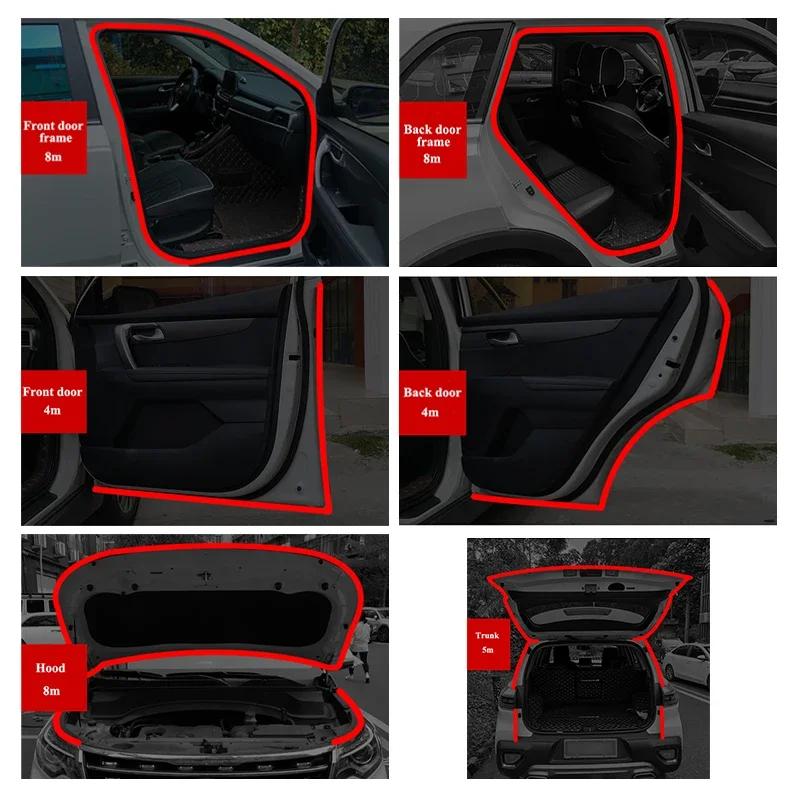2 Size Car Door Rubber Seal Strip Double-Layer Protector Car Door/Hood/Trunk Weather Strip Soundproof Waterproof Sealing Strip