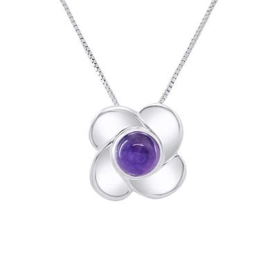 Pendant - LEA &; ARTHUR - LARGE FLOWER Motif - 925 Silver - Amethyst - Mixed