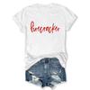 Summer Round Neck 3D Letter Print Top Fashionable Casual Short Sleeved Women's T-shirts