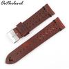 Available Porous Genuine Leather Watch Strap, Quick Release, Brown Cracked Pattern, Sizes: 18mm, 20mm, 22mm, 24mm.
